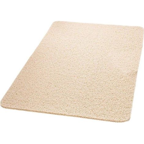 Tapis de douche imperméable et antidérapant pour salle de bain, tapis de sol de toilette lavable, couleur crème - 40 x 60 cm (1/5)