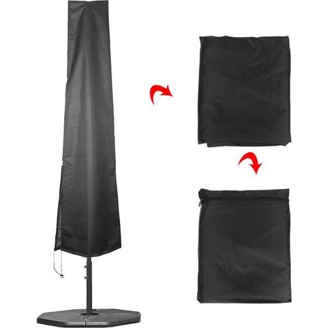 housse de parapluie extérieur Housse de parapluie noire en tissu Oxford 210D imperméable à l'eau anti-UV anti-poussière pour (1/4)