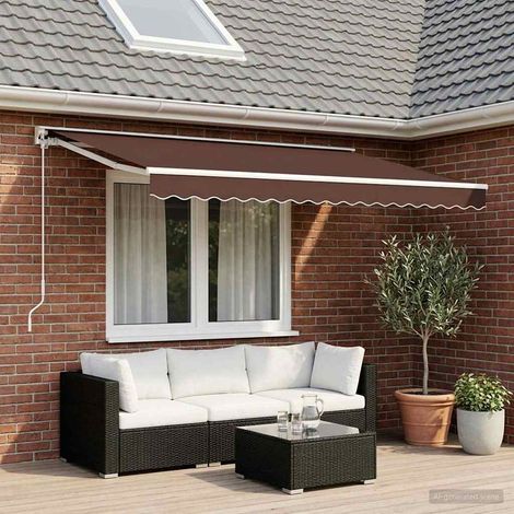 vidaXL Tessuto di Ricambio per Tenda da Sole Marrone 400x300 cm Poliestere