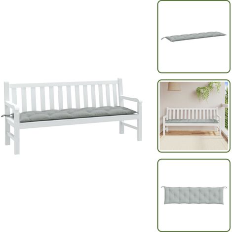 Coussin de banc de jardin gris clair mélangé 180x50x7 cm tissu - Coussin De Banc - Coussin D'extérieur - Coussin Jardin - Coussin Décoratif - Housse De Coussin