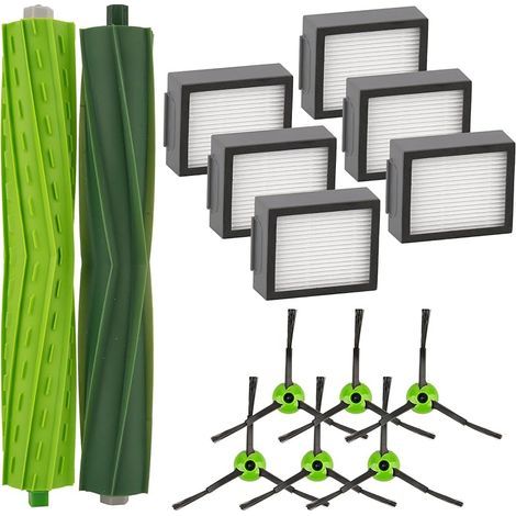 Lote de 14 piezas de repuesto Combo i5, compatibles con las aspiradoras robot Irobot Roomba Combo i5, Combo i5+, Combo j5 y Combo j5+, incluye 2 cepillos de rodillo, 6 filtros HEPA y 6 cepillos latera (1/5)