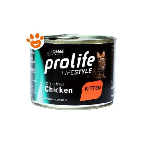 Prolife Cat Lifestyle Kitten Pollo - Prolife Cat Lifestyle Kitten Pollo - Lattina Da 200 Gr