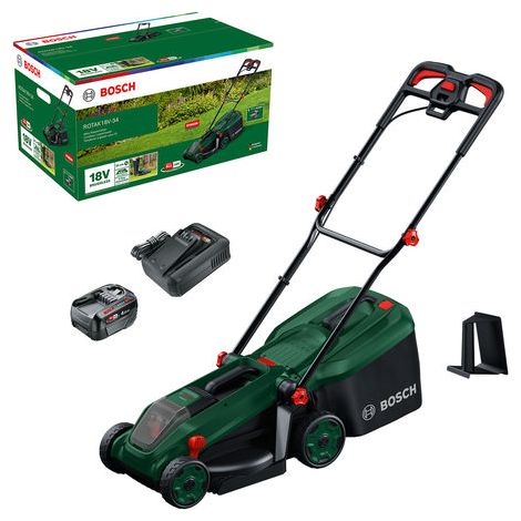 Bosch Akku-Rasenmäher ROTAK 18V-34, 1x Akku PBA 18V 4.0Ah und Ladegerät (1/4)