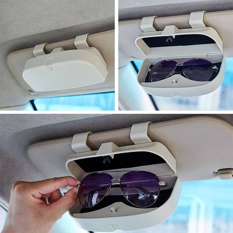 Étui à lunettes de soleil pour voiture, organisateur, boîte de rangement pour lunettes, porte-lunettes, poches pour pare-soleil, accessoires auto (1/5)