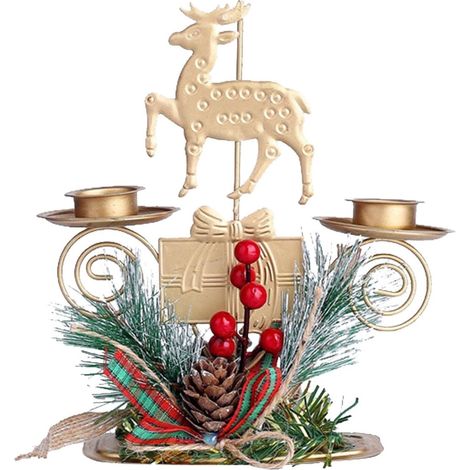 Chandelier En Fer Forgé - Support À Bougie Décoratif Pour Intérieur - Idéal Pour Salon Salle À Manger Et Décoration De Noël - 1 Pièce