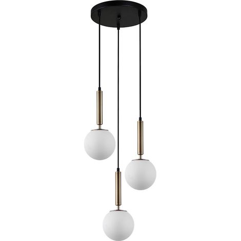 Ravena 3 E27 Messing-Pendelleuchte italux PND-2324-3A GD+opal