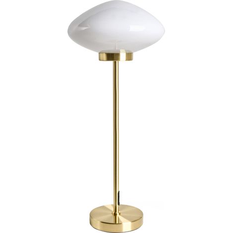Lampada da tavolo moderna Base in ferro metallico Paralume in vetro oro Sibun