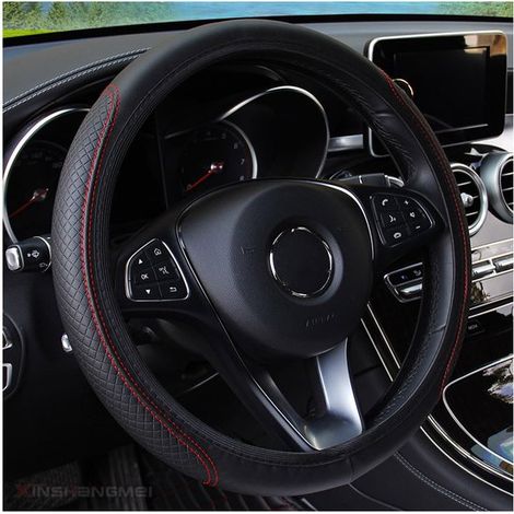 Coprivolante nero e rosso, protezione per volante con diametro di 38 cm (15 pollici) (1/5)