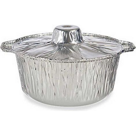 Set de 3 ollas de aluminio con tapa 22x13x25