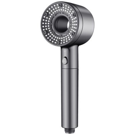 Pomme de douche filtrante, douchette manuelle avec surpresseur, 2687 cm, installation facile, design compact, 5 modes de jets réglables pour salle de bain, dortoir, hôtel et appartement