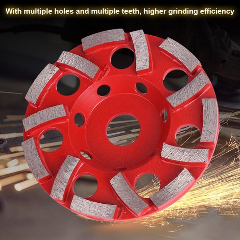 Meule diamantée boisseau de 125 mm (4,9 po) à 14 dents pour le polissage du ciment, du béton et de la pierre. (1/5)