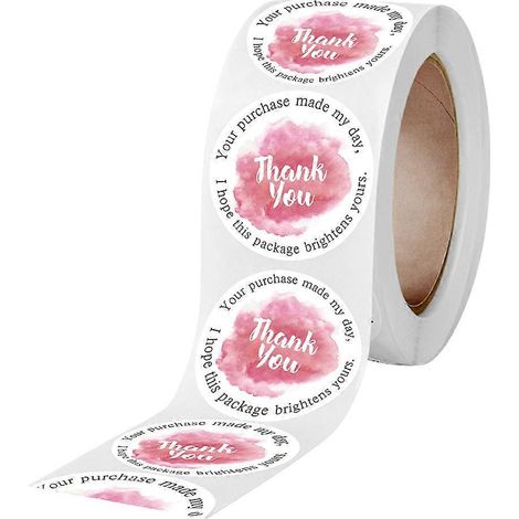 1 rouleau/500 étiquettes autocollantes de remerciement pour emballage cadeau décoratif-2.5x2.5cm