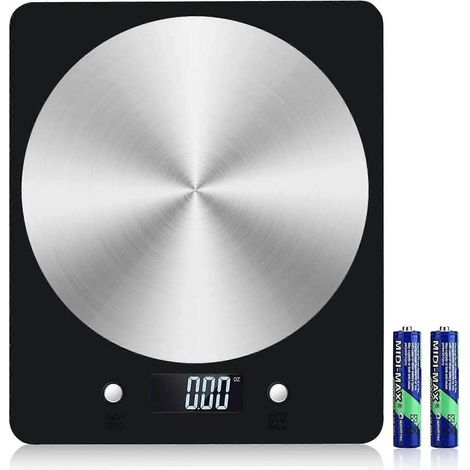 Balance de cuisine numérique 5 kg, balance alimentaire électronique avec écran LCD, plateau en acier inoxydable, fonction tare, idéale pour la pâtisserie, les grillades et les arts culinaires.