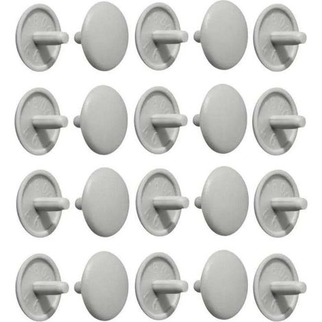 Cyclingcolors – Lot de 20 cache vis en plastique gris clair – Type cruciforme pozidrive PZ2 – Pour finition soignée sur bois dur – RAL 7035