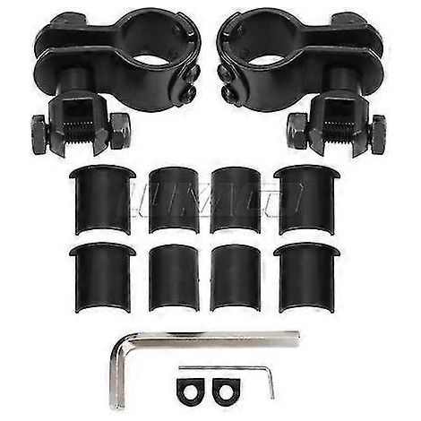 Motorrad-Fußraste 1 1/4" (32 mm), verchromt, Motorschutzbügel, Highway-Fußrasten-Fußstützenhalterung, universell für Harley, Yamaha, Suzuki – Schwarz