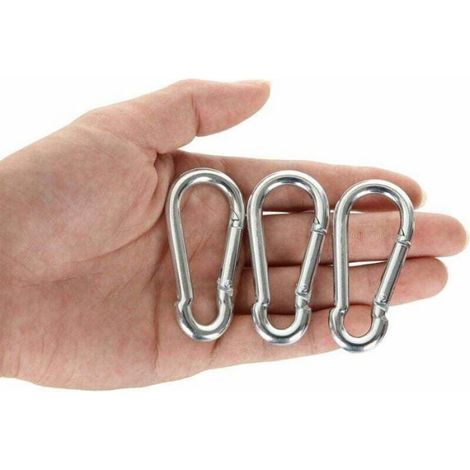 Mousquetons M6 Acier Inoxydable, 20pcs, Capacité 120kg, Pivotants, 60mm x φ6mm (1/4)
