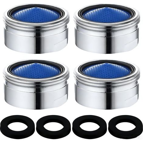 Juego de 4 aireadores de grifo M22 con juntas y filtro ABS, aireador ahorrador de agua y antisalpicaduras, regulador de caudal M22, accesorios de grifería para baño y cocina. (1/5)
