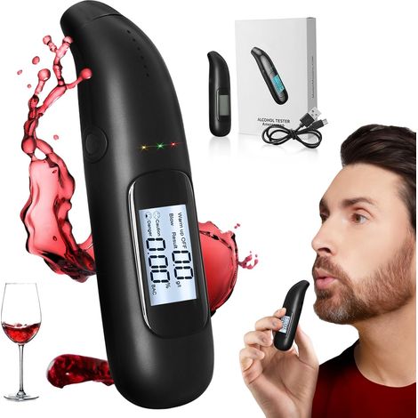 Ethylotest Electronique Avec Précision, Éthylotest Avec Écran Lcd, Rechargeable, Test Alcoolémie Portable Utile Pour Les Personnes et Les Professionnels (1/5)