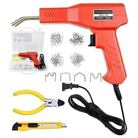 Machine à souder le plastique 50 W, machine à souder le plastique 220 V, 200 agrafeuses thermiques 50 W, kit de réparation de soudage plastique pour réparation de pare-chocs de voiture (1/4)