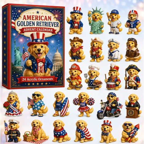 Calendrier de l'Avent 2026 - Golden Retriever américain - Format plat