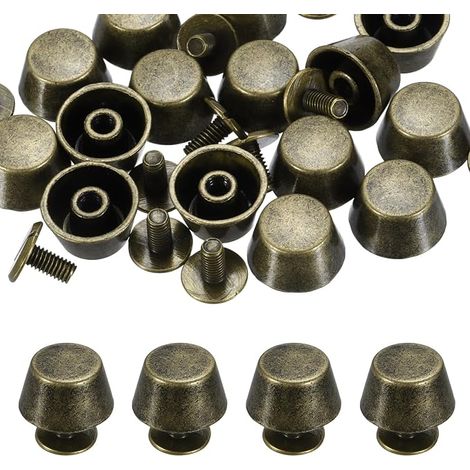 15 Sets de rivets à vis de 12 mm pour sac à main pour bricolage en cuir Bronze (1/5)