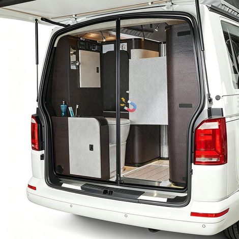 Moskitonetz für die Heckklappe von VW T5 T6, Insektenschutznetz für Autos, Sonnenschutz, Fliegengitter mit magnetischem Reißverschluss, Sonnenschutznetz für Camping-Hecktüren (hinten) (1/5)