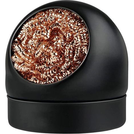 Boule de nettoyage pour pointe de fer à souder – Fil en laiton sans eau, support intégré, couleur noir – Lot de 1 (1/5)