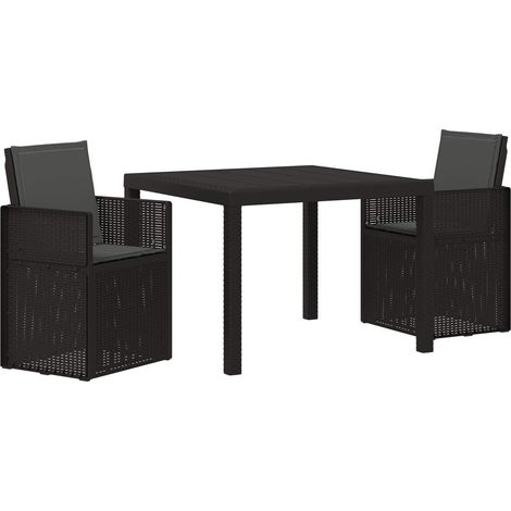 Garten Essgruppe mit Kissen 3 pcs Anthrazit PP vidaXL
