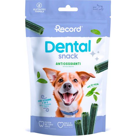 Dentalsnack antiossidanti snack per cani rotolini 75 g te' verde