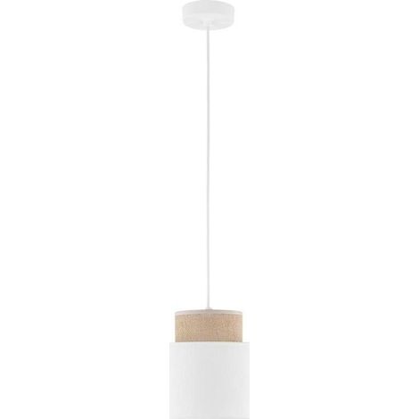 TK Lighting Duo White Juta Suspension Blanc et Jute 160 cm