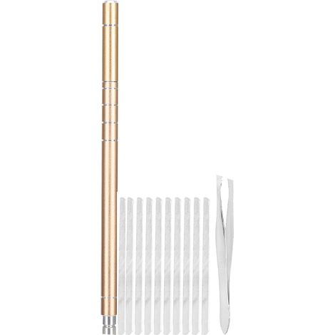 Kit de stylo professionnel pour gravure capillaire, tondeuse à barbe et sourcils en acier inoxydable, finition or (1/5)