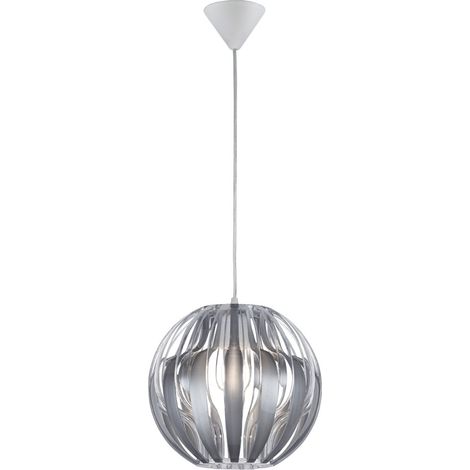 PUMPKIN SOSPENSIONE LISTELLI METACRILATOTRASPARENTI E ARGENTO 3 POSSIBILITA' DI FORME D. 30CM. E27 (1/5)