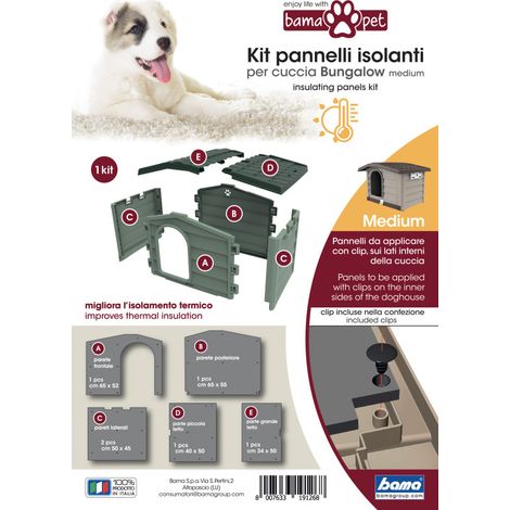 Kit isolant pour niches en plastique "Bungalow" - Noir - Taille M - Livraison gratuite