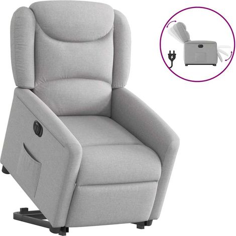 Relaxsessel mit Aufstehhilfe Elektrisch Wolkengrau Stoff