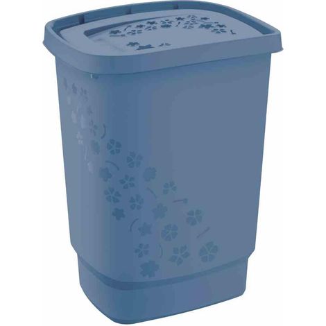 Rotho Wäschesammler Flowers, 55 l horizon blue Wäschebehälter (1/3)