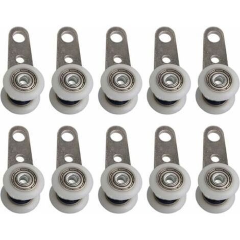 [NIEMALS VERWENDET] 10er-Set Rollen für Erkerfenster oder Schiebetüren - Metall und Kunststoff - 4,5 x 1,9 cm