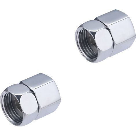 Noyon & Thiebault – Raccord fou droit femelle-femelle 15x21 – Laiton chromé résistant à la corrosion – Serrage clé 6 pans pour étanchéité parfaite