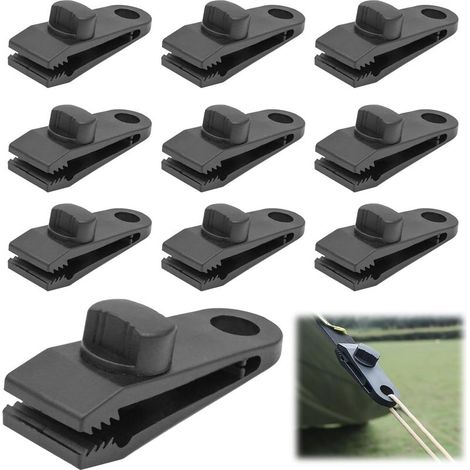 Lot de 10 Clips de bâche résistants, Design en Dents de Scie, Accessoires pour Tente, Pince pour Bâche, Attache Bâche Piscine, Polyvalent pour Camping (1/5)
