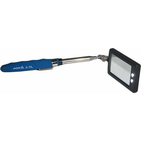 A-TIL - Espejo de inspección telescópico LED, 285-870 mm, con 2 LED, incluye batería