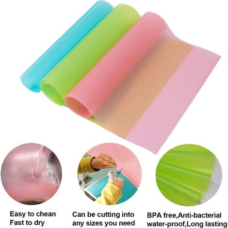 12PCS Tapis de Réfrigérateur Antibactérien 29cm x 45cm, Protection Frigo Intérieur Respecteux d'Environnement, Fond de Tiroir Cuisine Réutilisable (1/4)