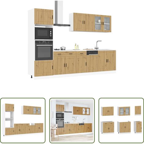 Küchenschränke - 7-tlg. Küchenschrank-Set Kalmar Artisan-Eiche Holzwerkstoff (1/5)