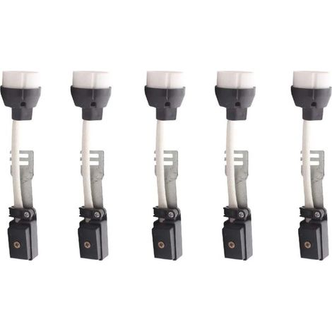 GU10 Lamp Holders, Set of 5, GU10 Lamp Base Connectors with Cable and Insulated Junction Box, 2A 250V, High Temperature Resistant LED and Halogen Lamp Adapter, GU10 Lamp Holders for Halogen and LED GU (1/4)