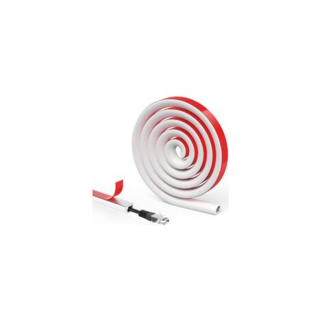 1m Auto-adhésif Cache-câble, Cache Câble Sol, Goulotte Passe Cable Sol, Cachez et Protégez Les Câbles Facilement, Goulotte Décorative pour Bureau Maiso - 14mm(Largeur) x10mm(Hauteur)-Blanc (1/5)