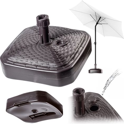 KADAX Sonnenschirmständer, Rattan, Quadratisch, Braun (1/5)
