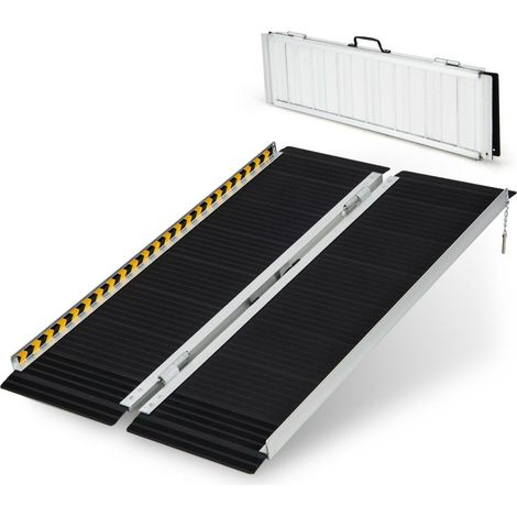 122 x 74 cm rollstuhlrampe tragbare anti rutsch klapprampe bis zu 272kg belastbar aluminium (1/5)