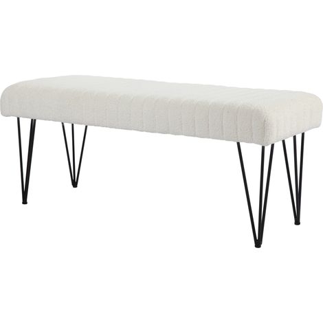 HOMCOM Panca Fondo letto Moderna con Gambe a Forcina Bianco Crema