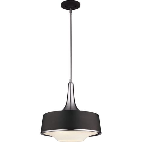Elstead - Sospensione a soffitto a 4 luci a cupola nera, acciaio satinato, attacco E27