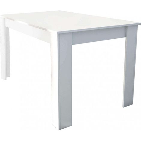 Tavolo rettangolare 138x80x75h cm da interno cucina salotto in legno nobilitato bilaminato Positano -  White (1/4)
