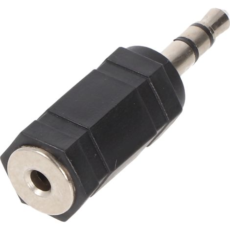 GOOBAY Klinkenadapter, Stecker 3,5 mm stereo / Kupplung 2,5 mm stereo, schwarz (1/5)