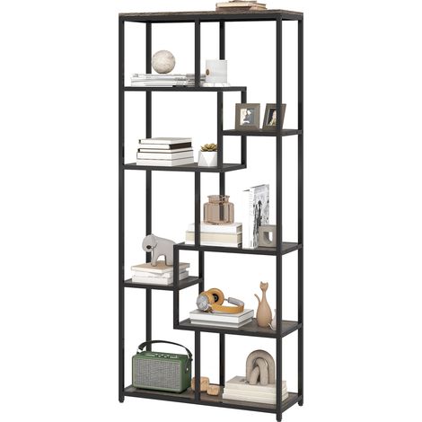 SevenTier Geometric Bookcase Grey/Black (1/5)